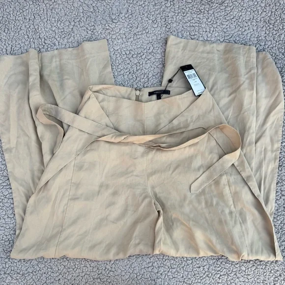 NWT BCBGMaxAzria Tan Jacklin Tie-Front Pants - Picture 4 of 8